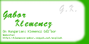 gabor klemencz business card